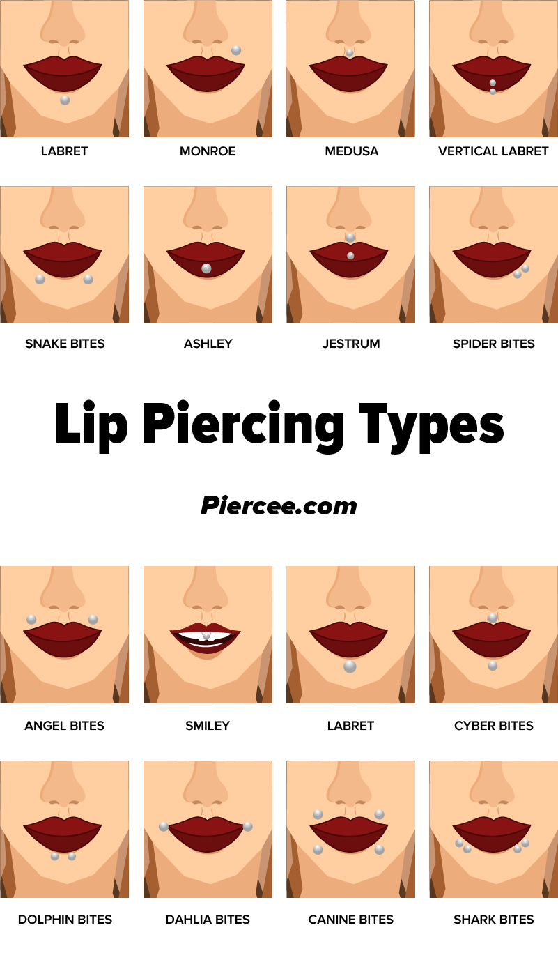 Lip Piercing Guide 18 Types Explained Pain Level Price Photo 