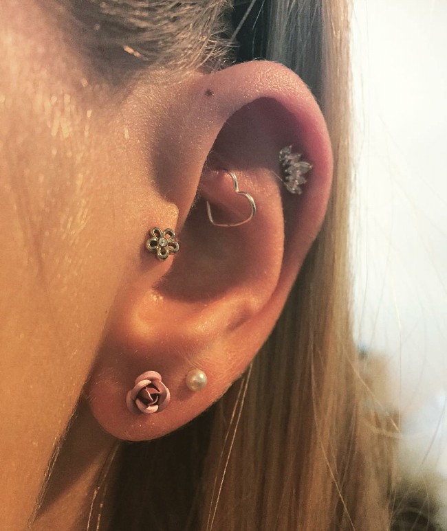 rook tragus and snug piercings