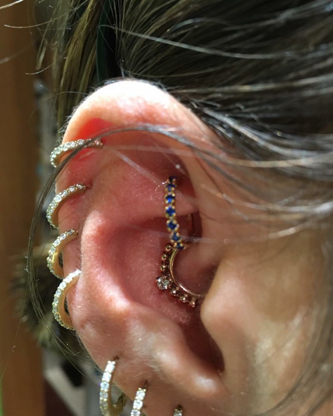 rook and daith piercings