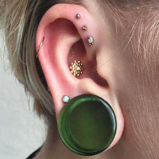 triple outer helix piercing