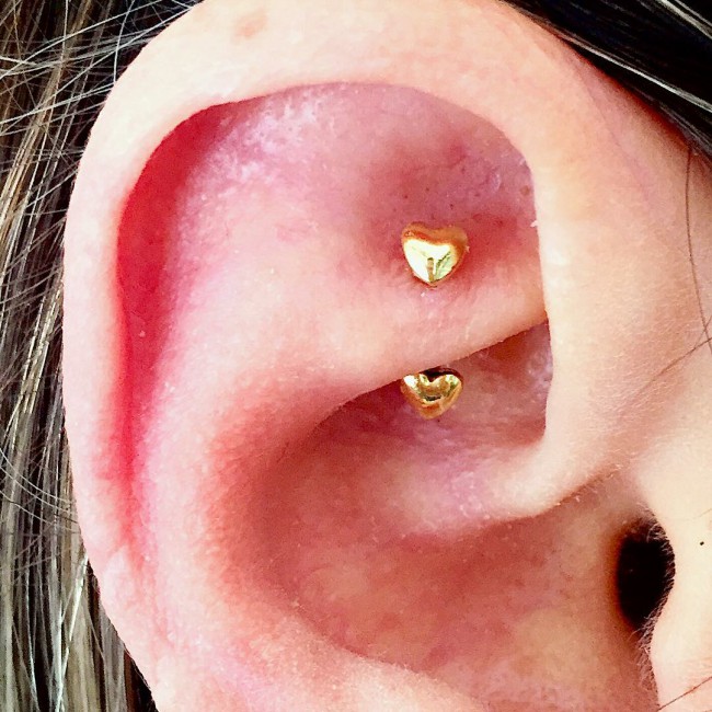 small gold rook piercing jewelry