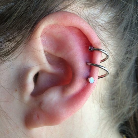spiral earrings for multiple holes