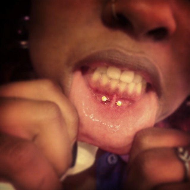 frowny frenulum piercing barbell