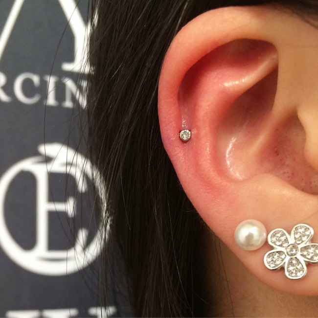 double ear lobe piercings