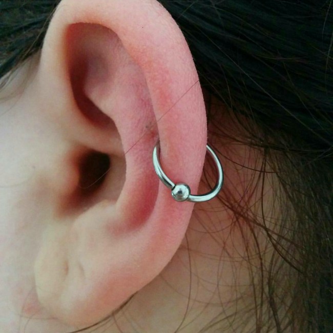 ear piercing types - auricle