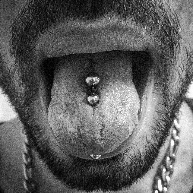 double tongue piercing on guys