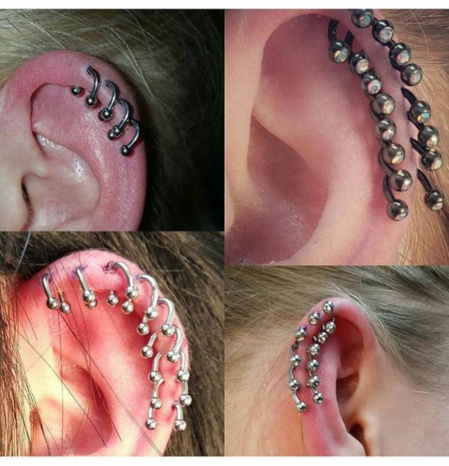 Helix Piercing [50 Ideas]: Pain Level, Healing Time, Cost, Experience -  Piercee
