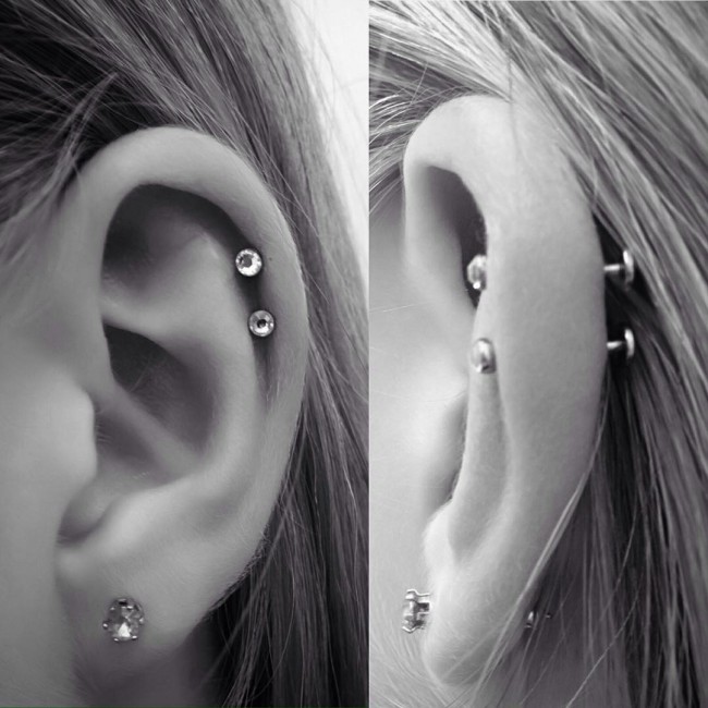 Double Helix Piercing [50 Ideas]: Pain Level, Healing Time, Cost ...