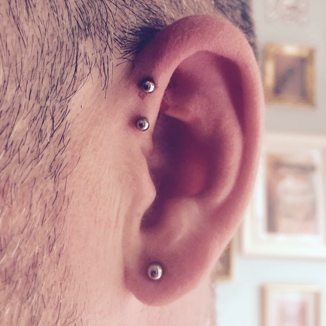 helix piercing - one of the most common