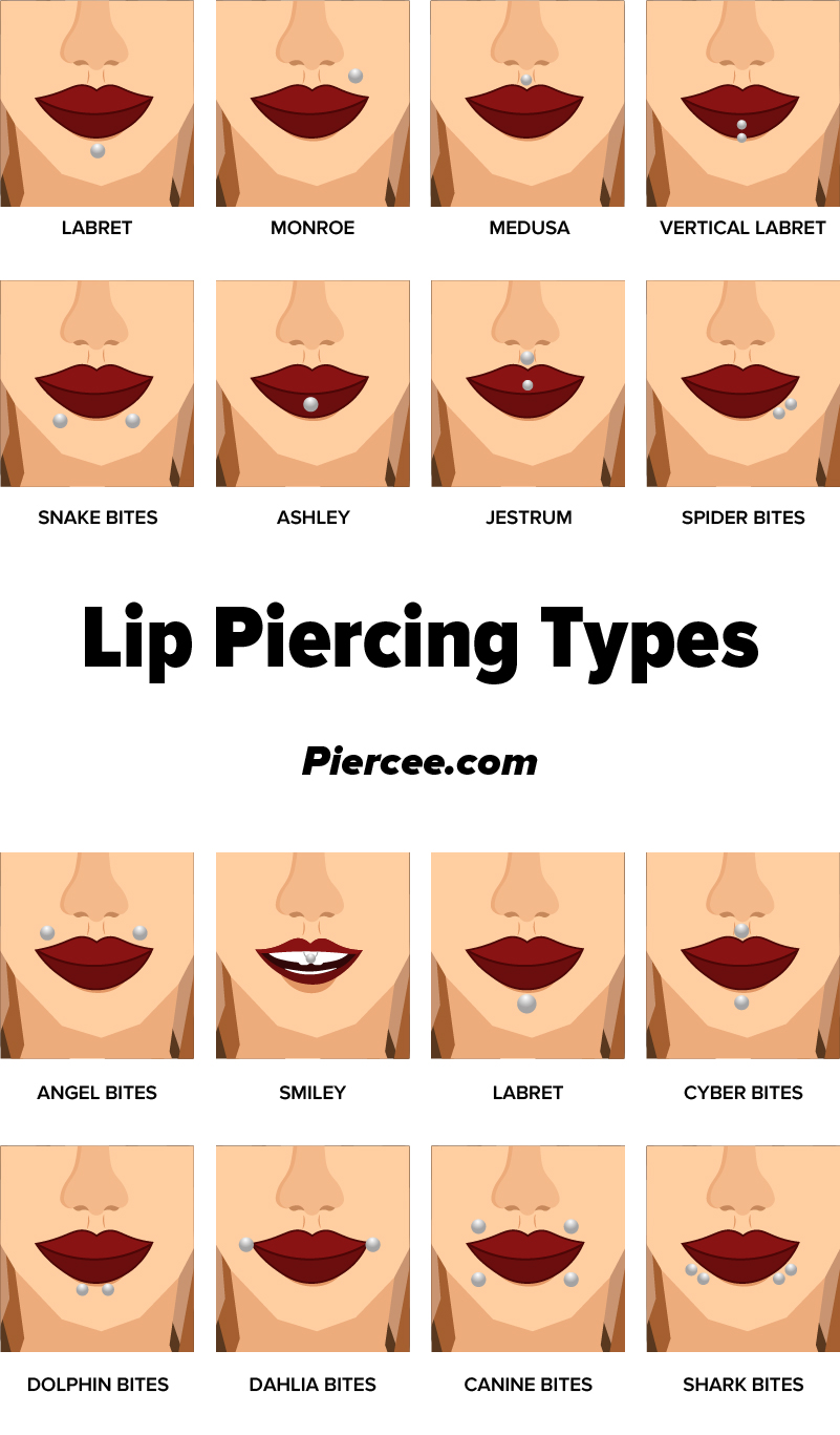 Lip Piercing Guide 18 Types Explained Pain Level Price Photo